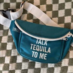 Teal Fanny Pack with White Strap